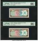 Oman Sultanate of Muscat and Oman 100 Baiza ND (1970) Pick 1a Two Consecutive Examples PMG Gem Uncirculated 66 EPQ (2). 

HID09801242017

© 2020 Herit...