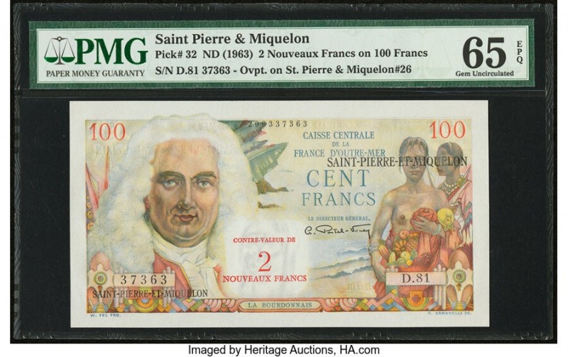 Saint Pierre and Miquelon Caisse Centrale de la France d'Outre-Mer 2 Nouveaux Fr...