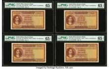 South Africa South African Reserve Bank 1 Rand ND (1962-65) Pick 103b Four Consecutive Examples PMG Gem Uncirculated 65 EPQ(4). 

HID09801242017

© 20...