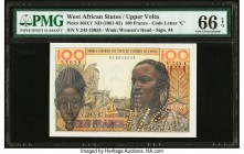 West African States Banque Centrale des Etats de L'Afrique de L'Ouest, Burkina Faso 100 Francs ND (1961-65) Pick 301Cf PMG Gem Uncirculated 66 EPQ. 

...