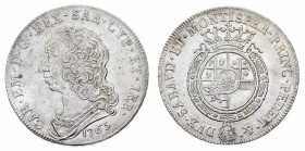 Casa Savoia
Carlo Emanuele III (1730-1773)
Scudo da 6 Lire 1765 - Zecca: Torino - Diritto: effigie del Re a sinistra - Rovescio: stemma completo di ...