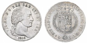 Regno di Sardegna
Vittorio Emanuele I (1802-1821)
5 Lire 1818 - Zecca: Torino - Diritto: effigie del Re a destra - Rovescio: stemma completo di Casa...