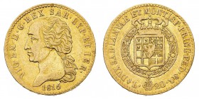Regno di Sardegna
Vittorio Emanuele I (1802-1821)
20 Lire 1816 - Zecca: Torino - Diritto: effigie del Re a sinistra - Rovescio: stemma completo di C...