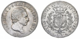 Regno di Sardegna
Carlo Felice (1821-1831)
5 Lire 1824 - Zecca: Torino - Diritto: effigie del Re a destra - Rovescio: stemma completo di Casa Savoia...