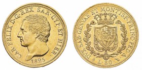 Regno di Sardegna
Carlo Felice (1821-1831)
80 Lire 1825 - Zecca: Torino - Diritto: effigie del Re a sinistra - Rovescio: stemma completo di Casa Sav...