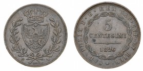 Regno di Sardegna
Carlo Felice (1821-1831)
5 Centesimi 1826 - Zecca: Torino - Diritto: valore e data entro corona di alloro - Rovescio: stemma coron...