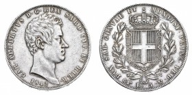 Regno di Sardegna
Carlo Alberto (1831-1849)
5 Lire 1842 - Zecca: Torino - Diritto: effigie del re a destra - Rovescio: stemma di Casa Savoia coronat...