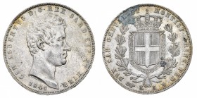 Regno di Sardegna
Carlo Alberto (1831-1849)
5 Lire 1847 - Zecca: Torino - Diritto: effigie del Re a destra - Rovescio: stemma di Casa Savoia coronat...