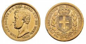 Regno di Sardegna
Carlo Alberto (1831-1849)
10 Lire 1833 - Zecca: Genova - Diritto: effigie del Re a sinistra - Rovescio: Stemma di Casa Savoia coro...