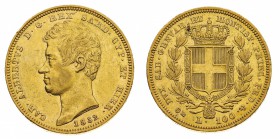 Regno di Sardegna
Carlo Alberto (1831-1849)
100 Lire 1832 - Zecca: Genova - Diritto: effigie del Re a sinistra - Rovescio: stemma di Casa Savoia cor...