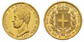 Regno di Sardegna
Carlo Alberto (1831-1849)
100 Lire 1833 - Zecca: Torino - Diritto: effigie del Re a sinistra - Rovescio: stemma di Casa Savoia cor...
