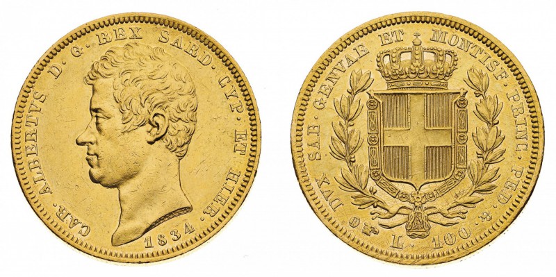 Regno di Sardegna
Carlo Alberto (1831-1849)
100 Lire 1834 - Zecca: Torino - Di...