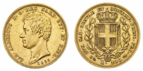 Regno di Sardegna
Carlo Alberto (1831-1849)
100 Lire 1836 - Zecca: Genova - Diritto: effigie del Re a sinistra - Rovescio: stemma di Casa Savoia cor...