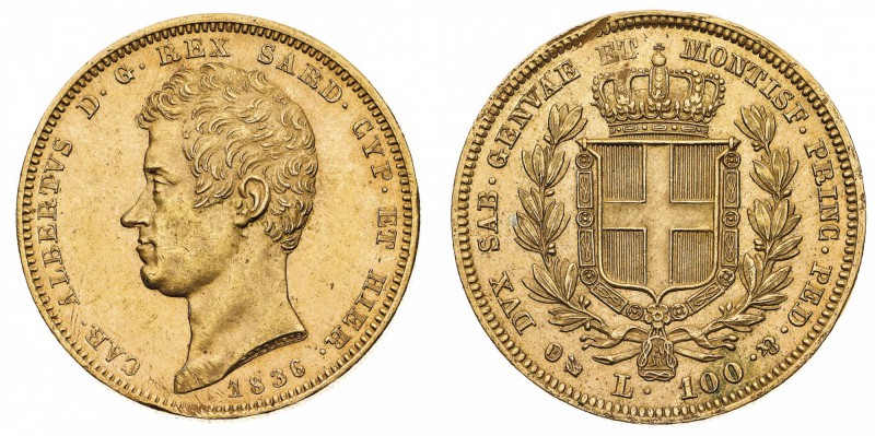 Regno di Sardegna
Carlo Alberto (1831-1849)
100 Lire 1836 - Zecca: Genova - Di...