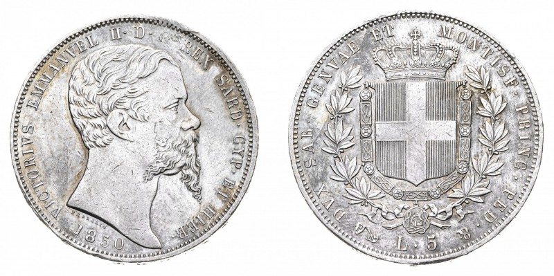 Regno di Sardegna
Vittorio Emanuele II (1849-1861)
5 Lire 1850 - Zecca: Genova...