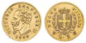 Regno d'Italia
Vittorio Emanuele II (1861-1878)
5 Lire 1863 - Zecca: Torino - Diritto: effigie del Re a sinistra - Rovescio: stemma di Casa Savoia c...
