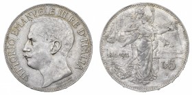 Regno d'Italia
Vittorio Emanuele III (1900-1946)
5 Lire Cinquantenario 1911 - Zecca: Roma - Diritto: effigie del Re a sinistra - Rovescio: allegoria...