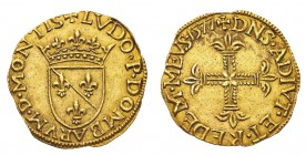 Europa
Francia
Dombes - Luigi II di Borbone, Duca di Montpensier (1560-1582) - Ecu d'or (1/2 Pistole) 1577 - Zecca: Trevoux - Diritto: stemma corona...