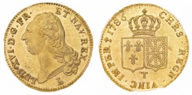 Europa
Francia
Luigi XVI (1774-1793) - Doppio Luigi "à la tete nue" 1786 PCGS MS64 - Zecca: Nantes - Diritto: testa del Re a sinistra - Rovescio: st...
