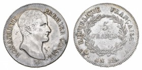 Europa
Francia
Napoleone Primo Console (1799-1804) - 5 franchi An 12 - Zecca: Parigi - Diritto: testa di Napoleone a destra - Rovescio: valore entro...