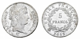Europa
Francia
Napoleone I Imperatore (1804-1815) - 5 Franchi 1813 - Zecca: Lione - Diritto: testa laureata di Napoleone a destra - Rovescio: valore...
