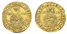 Europa
Germania
Sachsen - Johann Georg I (1611-1656) - Ducato 1617 - Diritto: effigie del Duca a destra - Rovescio: busto di Friedrich III a destra ...