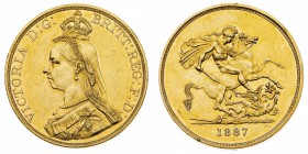 Europa
Gran Bretagna
Victoria (1837-1901) - 5 Pounds 1887 Jubilee Head - Zecca: Londra - Diritto: busto coronato, diademato e velato della Regina - ...