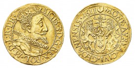 Europa
Polonia
Sigismondo III (1587-1632) - Ducato 1611 - Zecca: Danzica - Diritto: busto di Sigismondo III a destra - Rovescio: stemma sorretto da ...