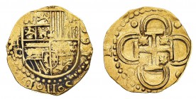 Europa
Spagna
Filippo II di Spagna (1556-1598) - 2 Escudos 1591 con sigla C del ensayador - Zecca: Sevilla - Diritto: stemma coronato - Rovescio: cr...