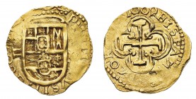 Europa
Spagna
Filippo III di Spagna (1548-1621) - 2 Escudos 1606 - Zecca: Granada - Diritto: stemma coronato - Rovescio: croce potenziata entro una ...