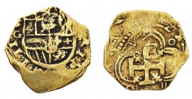 Europa
Spagna
Filippo III di Spagna (1548-1621) - 2 Escudos con data illeggibile - Zecca: Sevilla - Diritto: stemma coronato - Rovescio: croce poten...