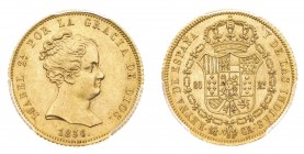 Europa
Spagna
Isabella II (1833-1868) - 80 reales 1836 PCGS MS61 - Zecca: Madrid - Diritto: effigie della Regina a destra - Rovescio: stemma coronat...