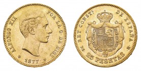 Europa
Spagna
Alfonso XII (1874-1885) - Insieme di 7 esemplari da 25 Pesetas - Zecca: Madrid - Presenti: 1876 (1); 1877 (2); 1878 (2); 1879 (1); 188...