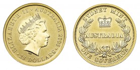 Oltremare
Australia
Elizabeth II (dal 1952) - 25 Dollars 2005 per il 150° Anniversario della Sterlina australiana - Zecca: Sidney (Friedb. n. 99)