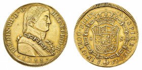 Oltremare
Cile
Ferdinando VII (1808-1821) - 8 Escuados 1811 - Zecca: Santiago del Cile - Diritto: effigia del Re a destra - Rovescio: stemma coronat...