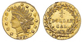 Oltremare
Stati Uniti d'America
California - Gold Round Quarter Dollar "Indian Head" 1875 - Non comune - In lotto altri 3 esemplari da esaminare (Ye...