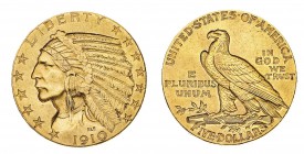 Oltremare
Stati Uniti d'America
5 Dollari "Indian Head" 1910 - Zecca: Filadelfia (Friedb. n. 148)