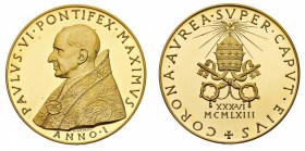Medaglie
Città del Vaticano
Paolo VI (1963-1978) - Medaglia straordinaria "Incoronazione" Anno I - Diametro mm. 44 - gr. 59,15 - Opus Pietro Giampao...