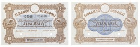 Cartamoneta
Regno d'Italia
Banco di Napoli - Biglietto da 10 Lire Specimen - D.M. 01.11.1870 - Molto raro - Di alta qualità (Gav-Boa n. 01.1517) (Cr...