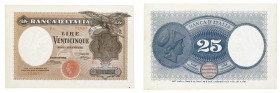 Cartamoneta
Regno d'Italia - Biglietti di Stato e Banca d'Italia
Biglietto di Banca da 25 Lire "Aquila" - D.M. 22.1.1919 - Raro - Di alta qualità (B...