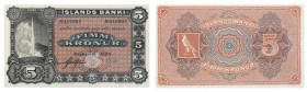 Cartamoneta
Europa
Islanda - Islands Banki - 5 Krònur (1920) - Non comune - Di alta qualità, praticamente fior di stampa (Pick n. 15b)