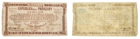 Cartamoneta
Oltremare
Paraguay - Caja de Conversion - 20 Centavos Legge 9.1.1874 - Decreto 4.3.1874 - Di grnde rarità - Forellini e usuali strappett...