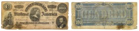 Cartamoneta
Oltremare
Stati Uniti d'America - Confederates States - 100 Dollars 17.2.1864 - Strappetti e pieghe diffuse - In lotto conun 10 Cents 3....