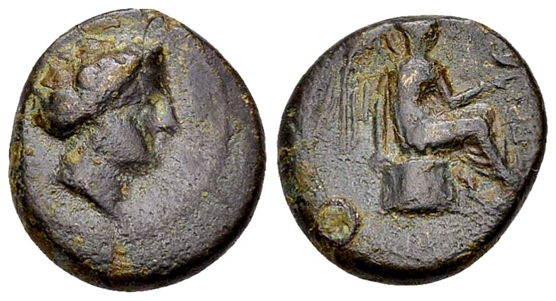 Terina AE15, c. 350-275 BC 

Bruttium, Terina. AE15 (3.16 g), c. 350-275 BC.
...