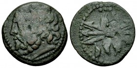 Sicily, Uncertain Roman mint, c. 190 BC 

Sicily, Uncertain Roman mint. AE Tetras (19 mm, 3.69 g), c. 190 BC. 
Obv. Laureate head of Zeus to left....