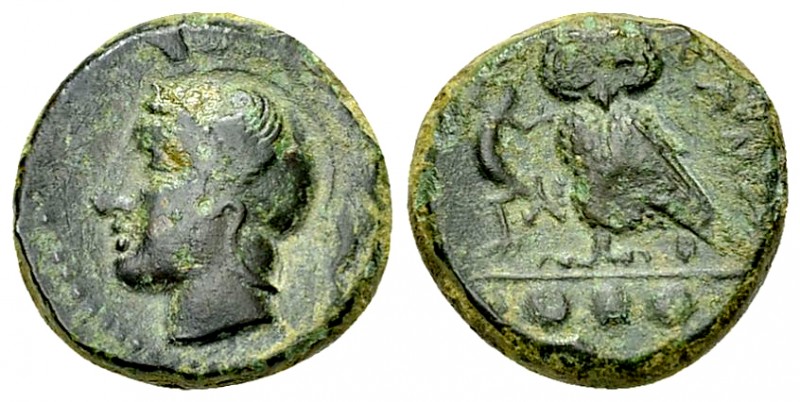 Kamarina AE Tetras, c. 420-405 BC 

Sicily, Kamarina. AE Tetras (14 mm, 3.21 g...