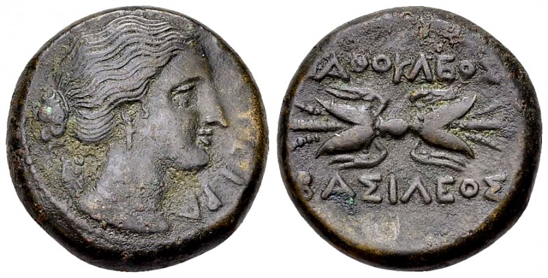 Syracuse AE Trias, c. 304-289 BC 

Sicily, Syracuse. Agathokles (317-289 BC). ...