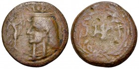 Kossura AE21, 2nd century BC 

Islands off Sicily, Kossura. AE21 (6.88 g), 2nd century BC.
Obv. Bust of Isis to left, wearing klaft and hair-dress ...