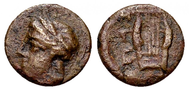 Mytilene AE9, c. 350-250 BC 

Lesbos, Mytilene. AE9 (0.73 g), c. 350-250 BC.
...
