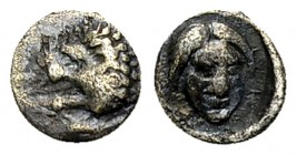 Hekatomnos AR Tetartemorion, c. 390-380 BC 

Satraps of Caria, Hekatomnos. AR Tetartemorion (6 mm, 0.26 g), Mylasa, c.390-380 BC. Head of roaring li...